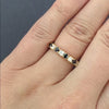 0.70ct SAPPHIRE DIAMOND WEDDING BAND STACKING RING 14k YELLOW GOLD NATURAL ROUND