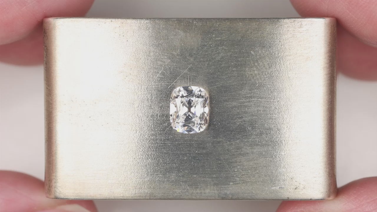 2 CARAT OLD MINE CUT LAB CREATED DIAMOND STUD EARRINGS CERTIFIED D-E VVS CUSHION