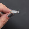 1ct DIAMOND WEDDING BAND 7 STONE STACKING RING NATURAL 14k WHITE GOLD CLASSIC