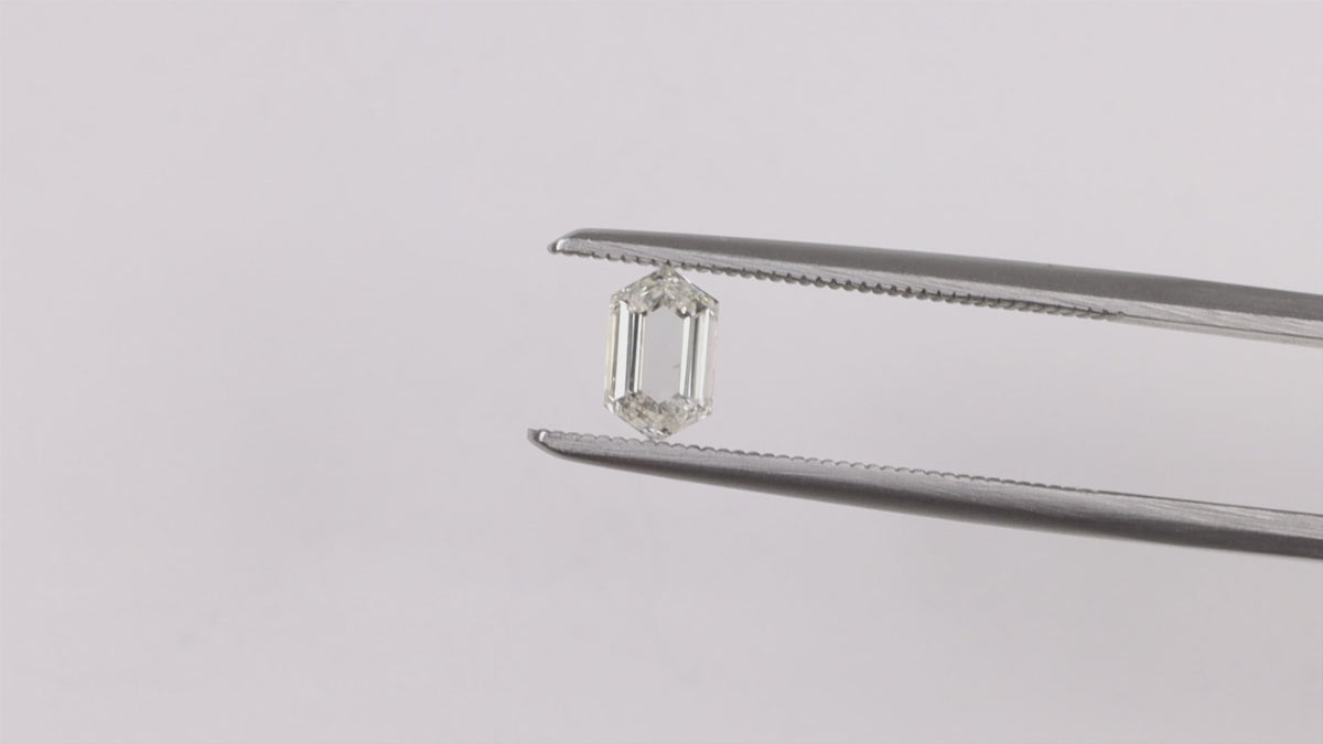 0.44ct J-K SI2 ELONGATED HEXAGON DIAMOND ROSE CUT GEOMETRIC SHAPE LOOSE NATURAL
