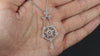 VINTAGE STYLE DIAMOND 18k WHITE GOLD NECKLACE LAVALIER PENDANT ART NOUVEAU 1/2ct