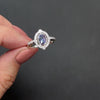 SAPPHIRE DIAMOND VINTAGE STYLE COCKTAIL RING PLATINUM ROSE CUT HALO NATURAL