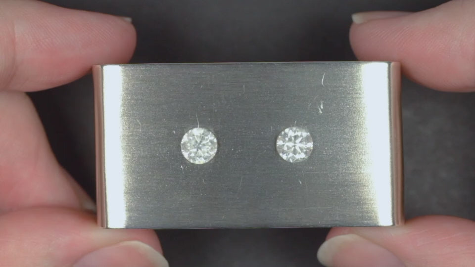 1.42ct GIA CERTIFIED ROUND BRILLIANT DIAMOND STUD EARRINGS PAIR NATURAL MATCHING
