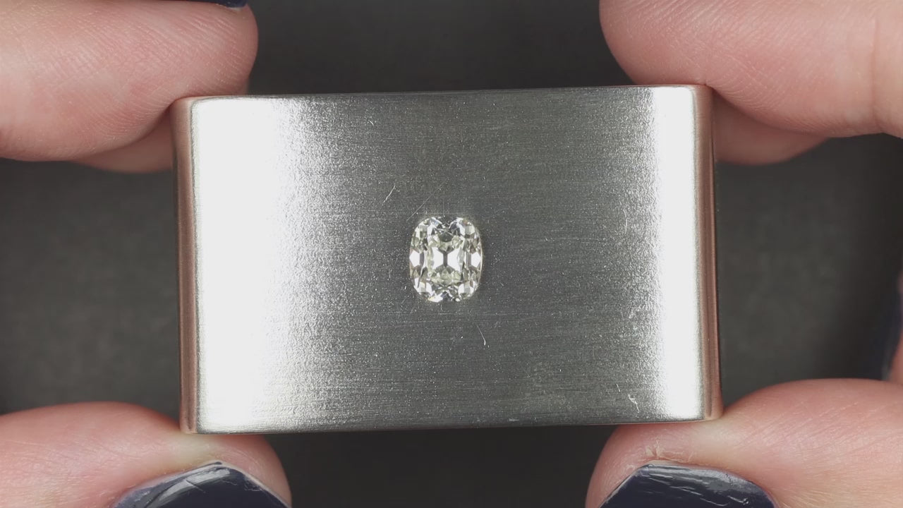 1 CARAT OLD MINE CUT DIAMOND GIA CERTIFIED J SI1 CUSHION BRILLIANT ELONGATED 1ct