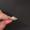 1.26ct VINTAGE DIAMOND ENGAGEMENT RING ART DECO OLD EUROPEAN CUT 18k WHITE GOLD