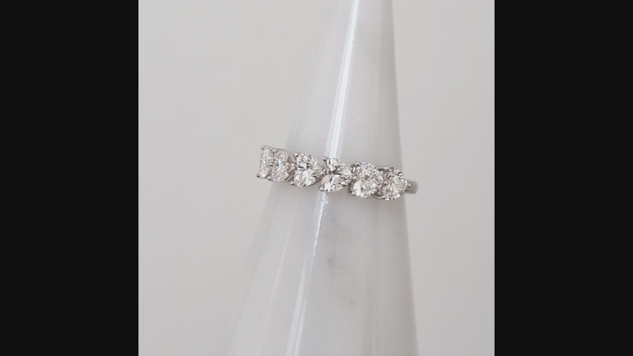 1.20ct HEART SHAPE DIAMOND WEDDING BAND EAST WEST RING 14k WHITE GOLD STACKING