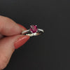 1.5ct RUBY DIAMOND 18k ENGAGEMENT RING NATURAL WHITE GOLD COCKTAIL OVAL CLASSIC