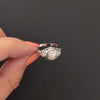 ART DECO DIAMOND RING OLD EUROPEAN CUT F SI1 VINTAGE FILIGREE 14k WHITE GOLD
