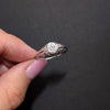 ART DECO DIAMOND RING OLD EUROPEAN CUT 1/4ct VINTAGE FILIGREE 18k WHITE GOLD