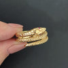 VINTAGE SNAKE RING RUBY EYES 14k YELLOW GOLD WRAP 9.8gm NATURAL BYPASS COCKTAIL