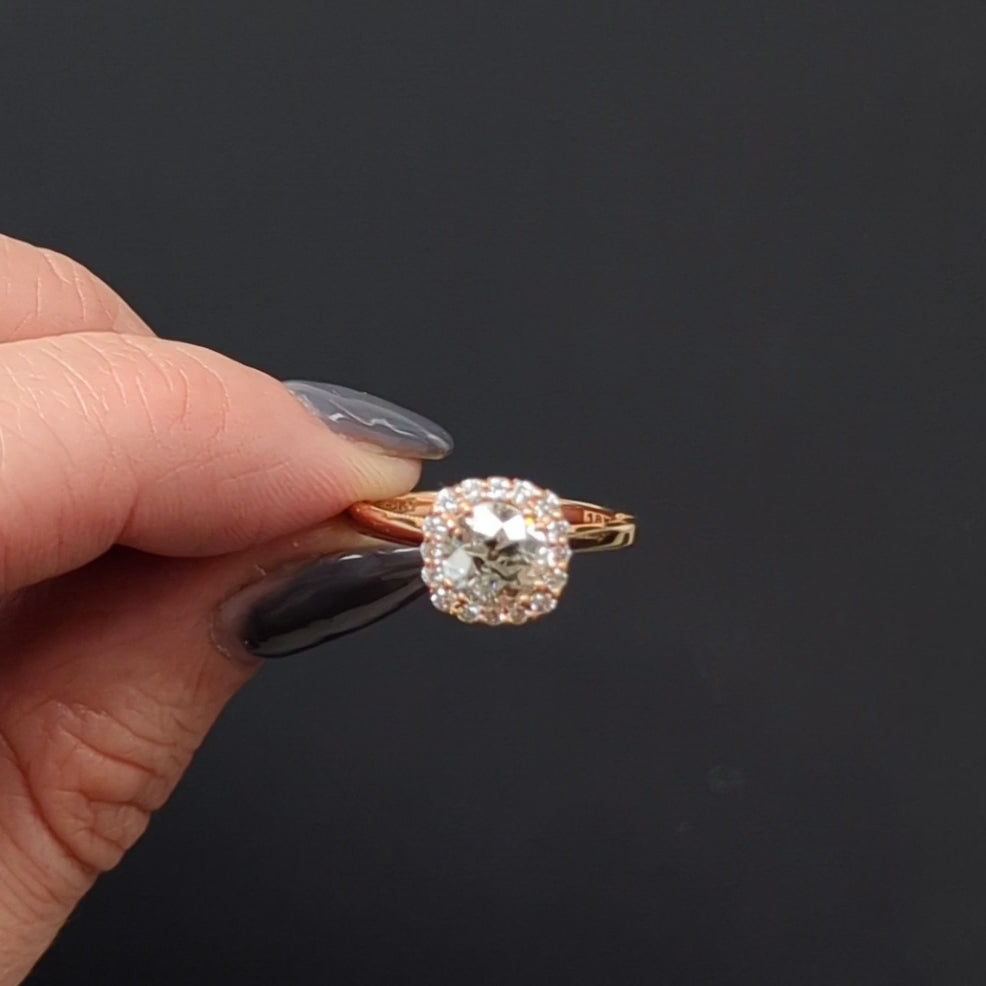 TACORI DIAMOND ENGAGEMENT RING OLD EUROPEAN CUT DIAMOND 18k ROSE GOLD 1.5 CARAT