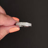 1 CARAT DIAMOND PLATINUM RING E-F VS PAVE STACKING BAND CLASSIC 2 ROW SLEEK 1ct