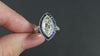 3ct MARQUISE CERTIFIED DIAMOND SAPPHIRE ENGAGEMENT RING ART DECO STYLE PLATINUM