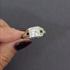 ART DECO DIAMOND RING 0.80ct OLD EUROPEAN CUT 18k WHITE GOLD VINTAGE SAPPHIRE