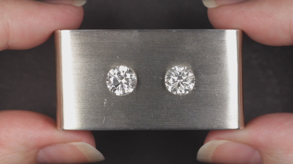 3.12ct NATURAL DIAMOND STUD EARRINGS E-F SI2 ROUND BRILLIANT CUT PAIR LOOSE