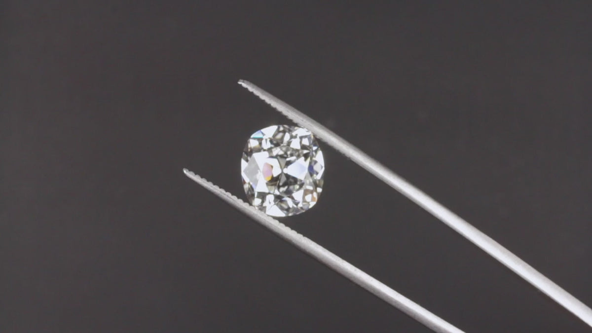 4ct F VVS2 LAB CREATED OLD MINE CUT DIAMOND 4 CARAT LOOSE IGI CERTIFIED CUSHION