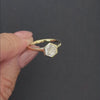 1ct LAB CREATED DIAMOND ENGAGEMENT RING BEZEL HEXAGON 14k YELLOW GOLD SOLITAIRE