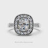 CUSHION SEMI MOUNT DIAMOND 1/3CT HALO VINTAGE OMC SEMI MOUNT SETTING RING 14K WG