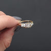 VINTAGE DIAMOND RING RETRO TWO TONE 18k YELLOW GOLD ENGAGEMENT PROMISE OLD CUT
