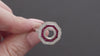 RUBY DIAMOND RING SETTING 6.5mm ROUND VINTAGE STYLE HALO ART DECO SEMI MOUNT