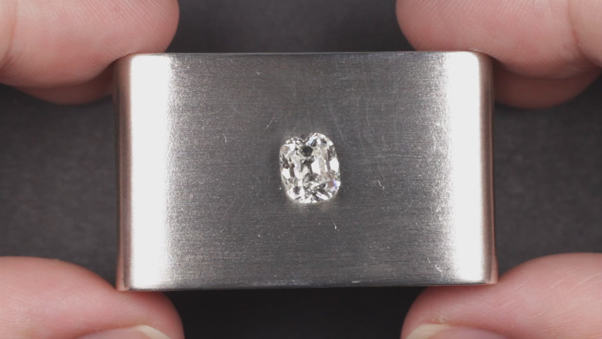 GIA CERTIFIED 1.58ct OLD MINE CUT DIAMOND RING 3 STONE ENGAGEMENT PLATINUM 