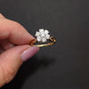 1ct NATURAL DIAMOND CLUSTER RING ROUND ILLUSION TWO TONE 14k YELLOW WHITE GOLD