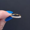 VINTAGE DIAMOND WEDDING BAND STACKING RING RETRO 14k TWO TONE YELLOW WHITE GOLD