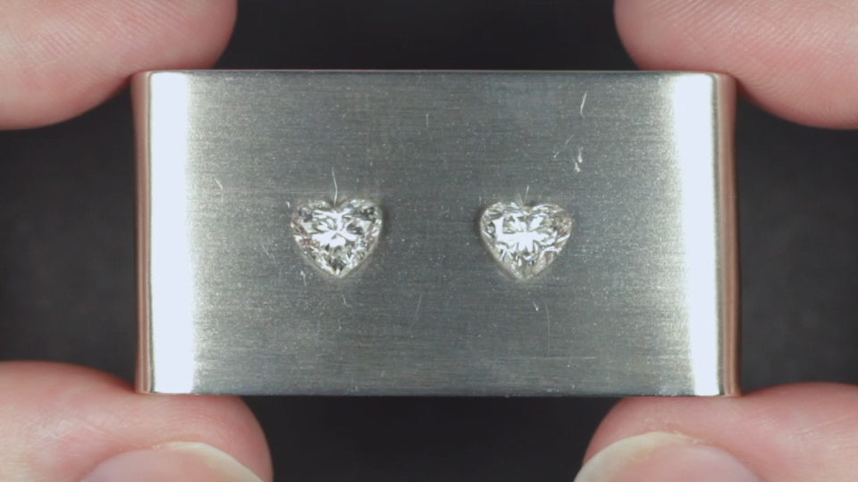 2ct HEART SHAPE GIA CERTIFIED DIAMOND STUD EARRINGS LOOSE NATRUAL PAIR 2 CARAT
