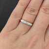 VINTAGE DIAMOND WEDDING RING STACKING BAND 14k TWO TONE GOLD KNIFE EDGE ESTATE