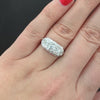 ART DECO DIAMOND 3 STONE RING 0.81c G VS 18k WHITE GOLD VINTAGE NATURAL COCKTAIL