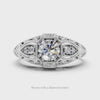 DIAMOND SEMI MOUNT 5MM ENGAGEMENT RING CUSHION ROUND FILIGREE VINTAGE STYLE
