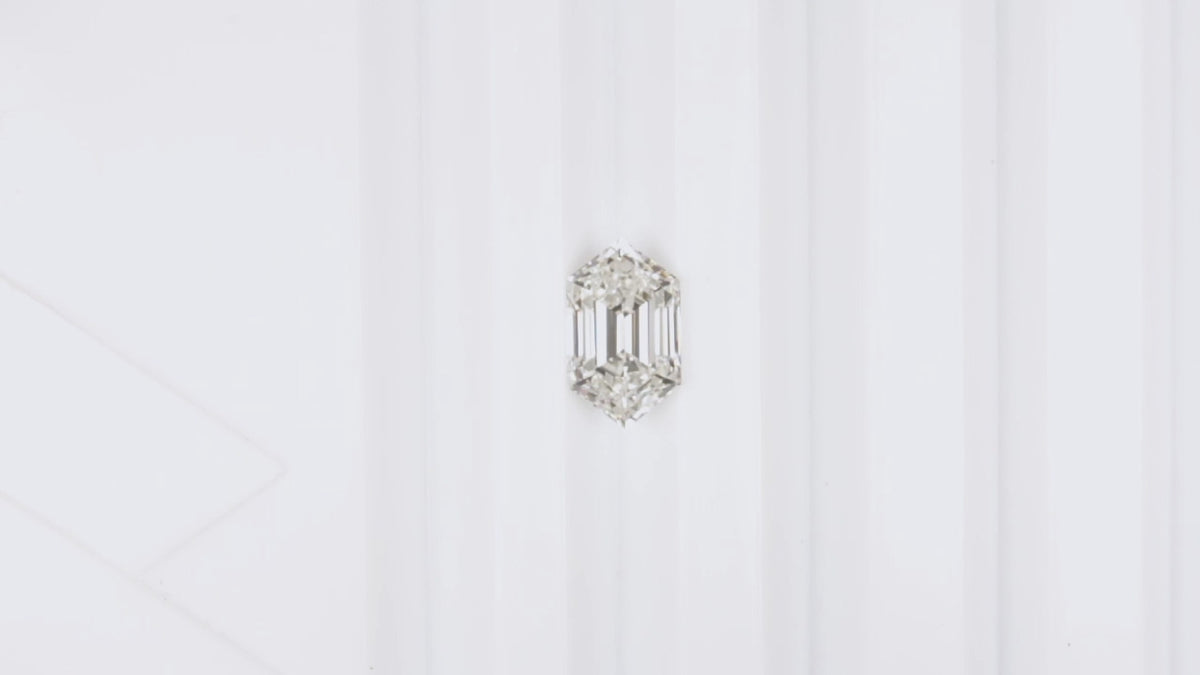 LAB CREATED 3ct F VVS2 DIAMOND STEP CUT ELONGATED HEXAGON IGI CERTIFIED 3 CARAT