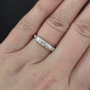 VINTAGE DIAMOND 14k WHITE GOLD WEDDING BAND STACKING RING CLASSIC RETRO ESTATE