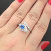 VINTAGE SAPPHIRE DIAMOND SNAKE RING PLATINUM EDWARD PETRI MID CENTURY COCKTAIL