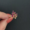 RUBY COCKTAIL RING 14k YELLOW GOLD CLUSTER NATURAL RED ESTATE MARQUISE SHAPE