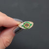 EMERALD DIAMOND ENGAGEMENT RING SETTING ROUND VINTAGE STYLE ART DECO BEZEL HALO