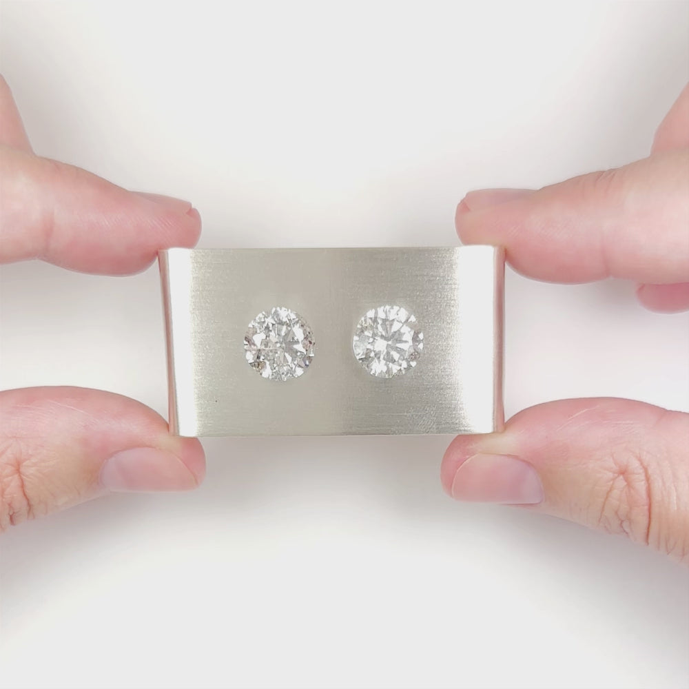 7.12ct DIAMOND STUD EARRINGS EXCELLENT ROUND BRILLIANT CUT NATURAL PAIR 7 CARAT