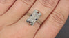 VINTAGE DIAMOND SAPPHIRE COCKTAIL RING ART DECO 18k WHITE GOLD NAVETTE FILIGREE