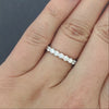 0.84ct DIAMOND WEDDING BAND STACKING RING NATURAL 10k WHITE GOLD CLASSIC ROUND