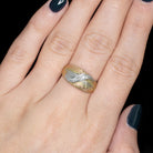 VINTAGE DIAMOND QUAD TONE 14k GOLD BAND WIDE RING FLORENTINE FINISH MENS LADIES