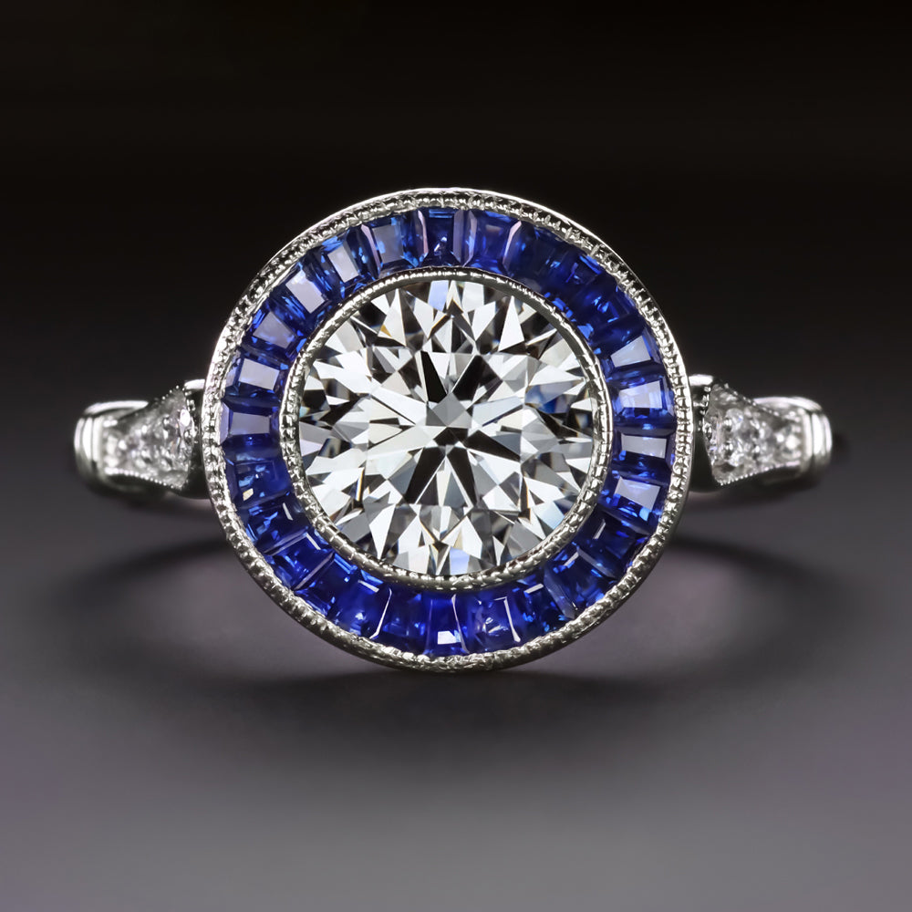 1.5 carat diamond ring with sapphires Clearance
