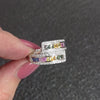 RAINBOW SAPPHIRE DIAMOND COCKTAIL RING 6.3gm 18k WHITE GOLD BYPASS MENS LADIES
