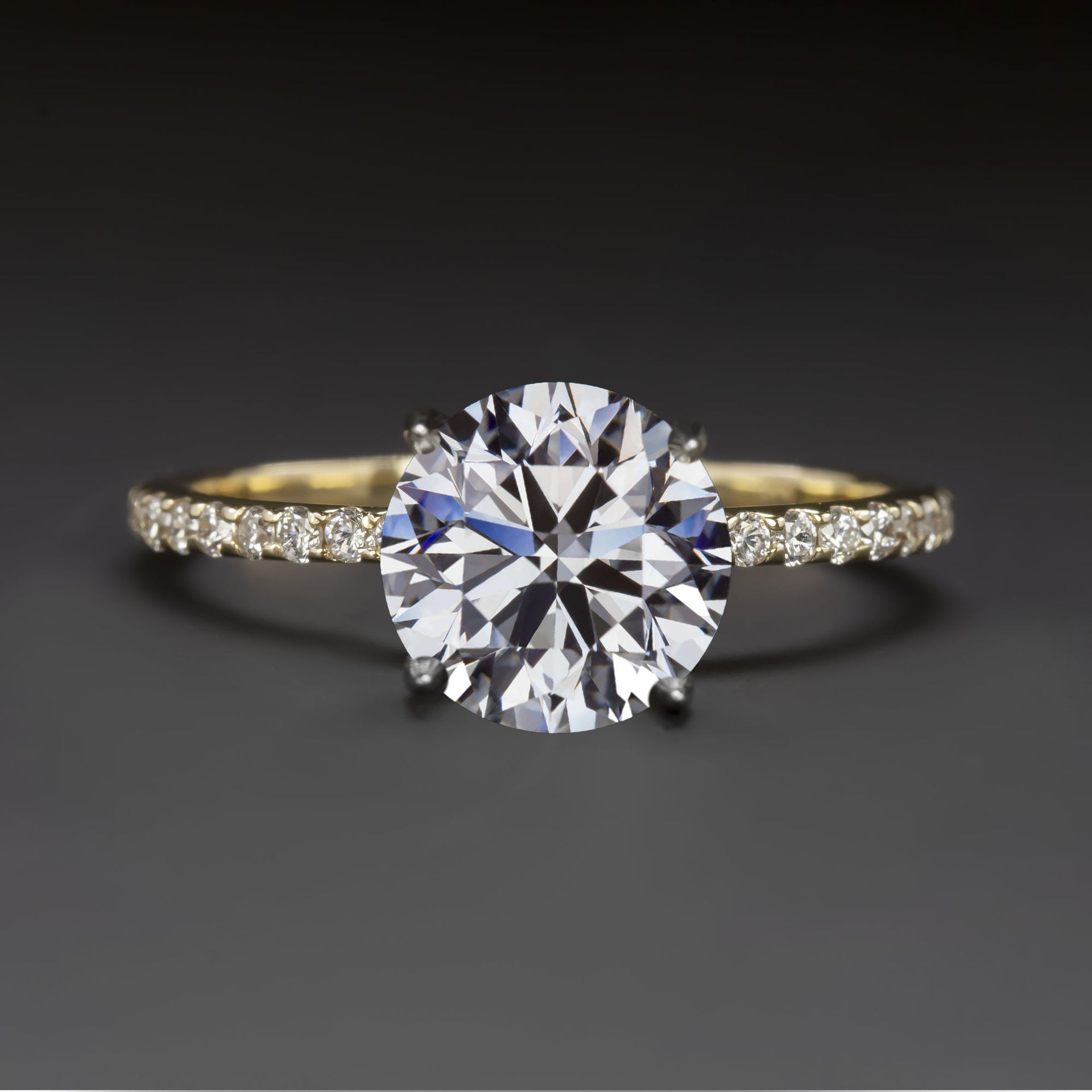 1.5ct Round Diamond Solitaire 14K Gold Engagement Ring