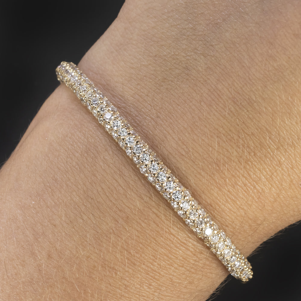 Pavé Diamond Bangle Bracelet, Sterling Silver | Silver Jewelry Stores Long  Island – Fortunoff Fine Jewelry