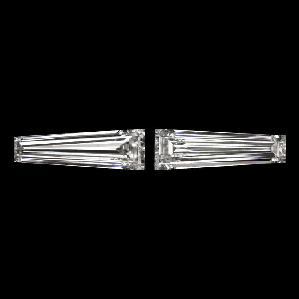 1/2ct 7.1mm G-H VS2 BAGUETTE CUT DIAMOND MATCHING PAIR EXTRA LONG ACCENT STONES