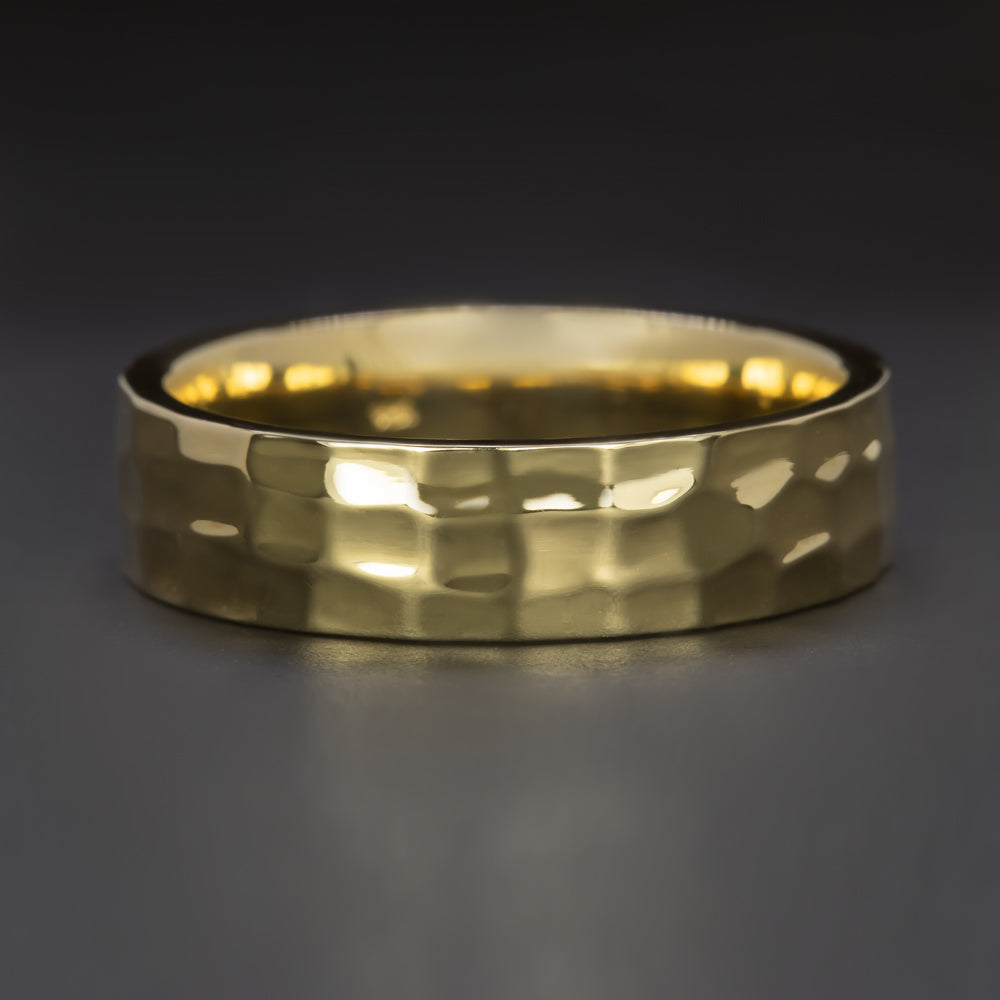 Hammered gold deals wedding band womens