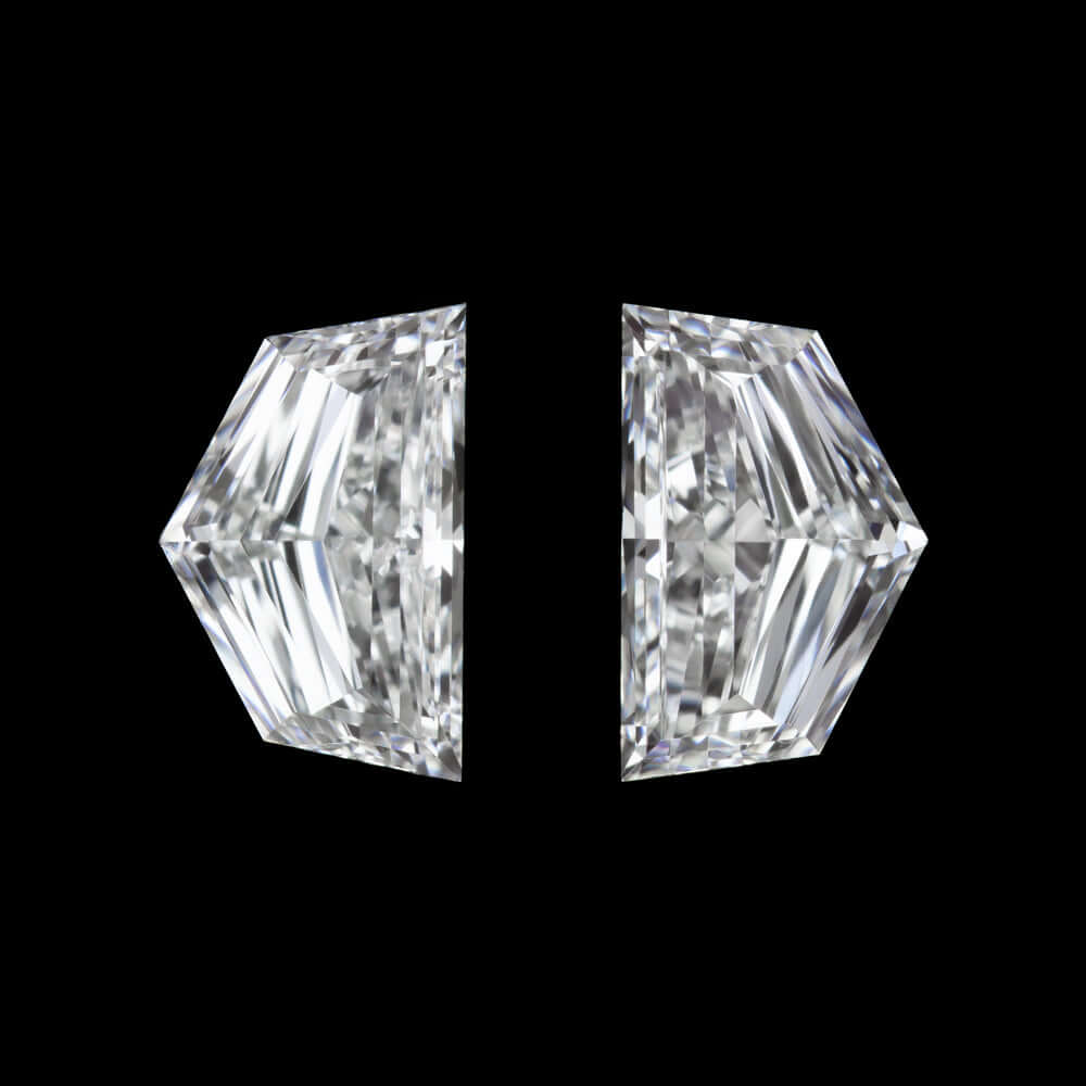 F-G VVS-VS CADILLAC CUT DIAMOND MATCHING PAIR 0.80ct EPAULETTE EARRINGS ACCENT