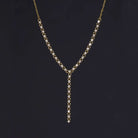 1.40ct G-H VS DIAMOND 18k LARIAT NECKLACE YELLOW GOLD CHAIN LINK NATURAL DROP
