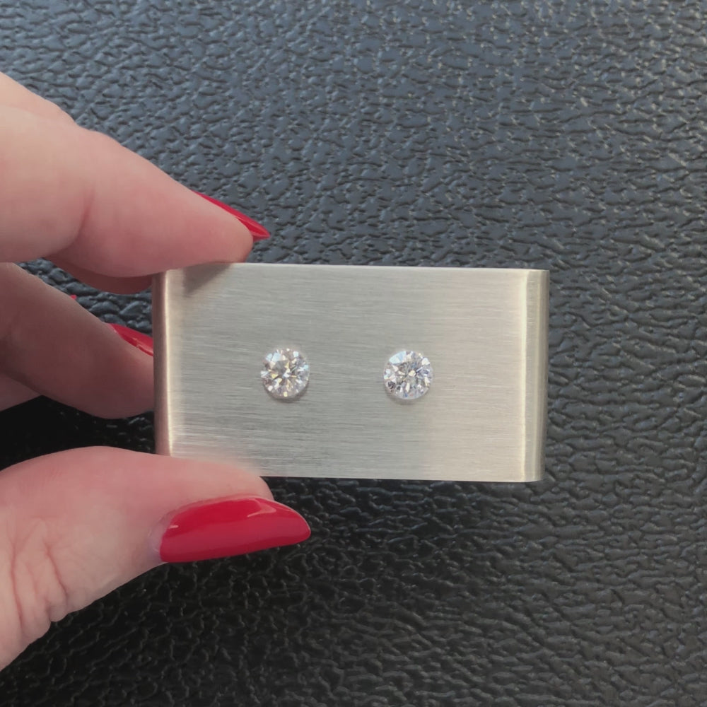 1.44ct E-F COLOR VERY GOOD CUT NATURAL DIAMOND STUD EARRINGS ROUND PAIR 1.5ct