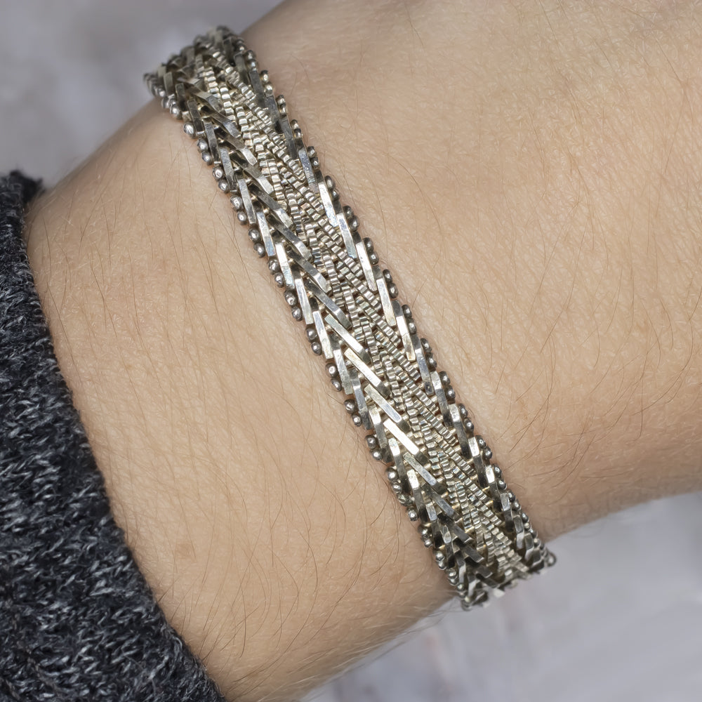 SOLID STERLING SILVER 24 GRAM CHAIN BRACELET WIDE LINK MENS LADIES